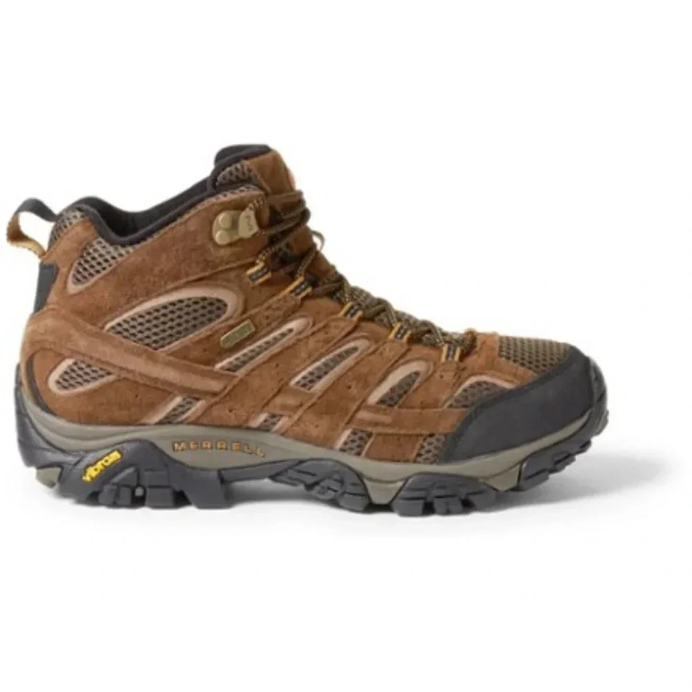 Merrell Men's Size 11.5 Moab 2 Mid Waterproof Hiking Boots Brown Earth NWT